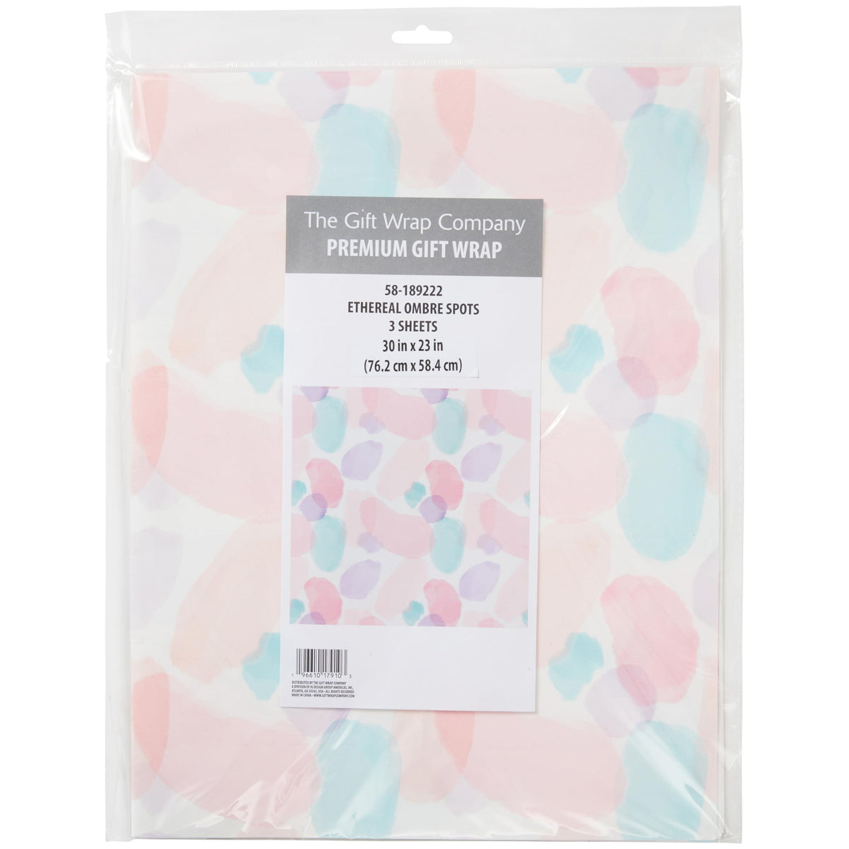 The Gift Wrap Company Ombre Spots Gift Wrapping Paper Sheet 30x23 Multicolor 3pc