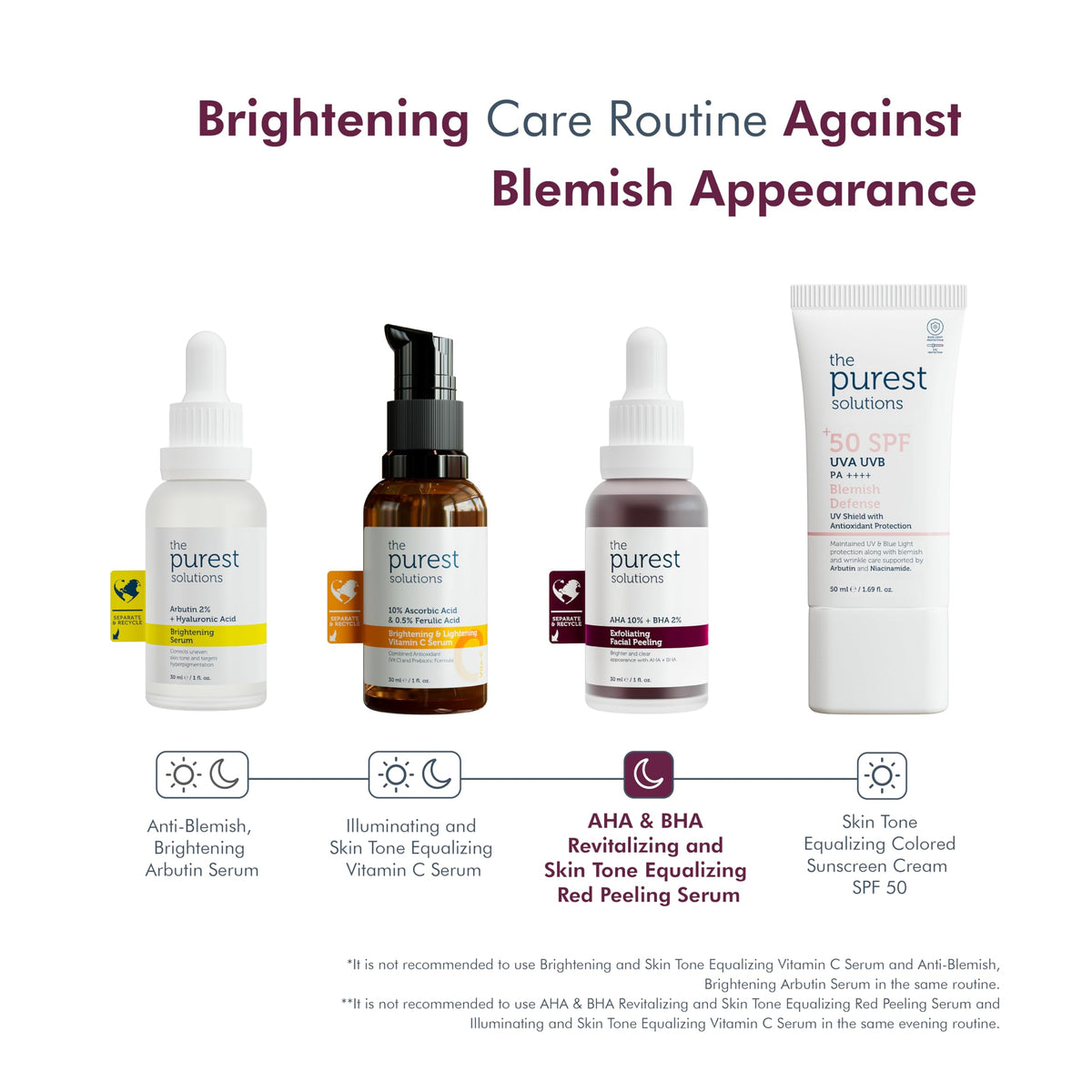 The Purest Solutions Skincare Set for Dry Skin - AHA BHA Exfoliating Serum & Hyaluronic Acid Hydrating Serum
