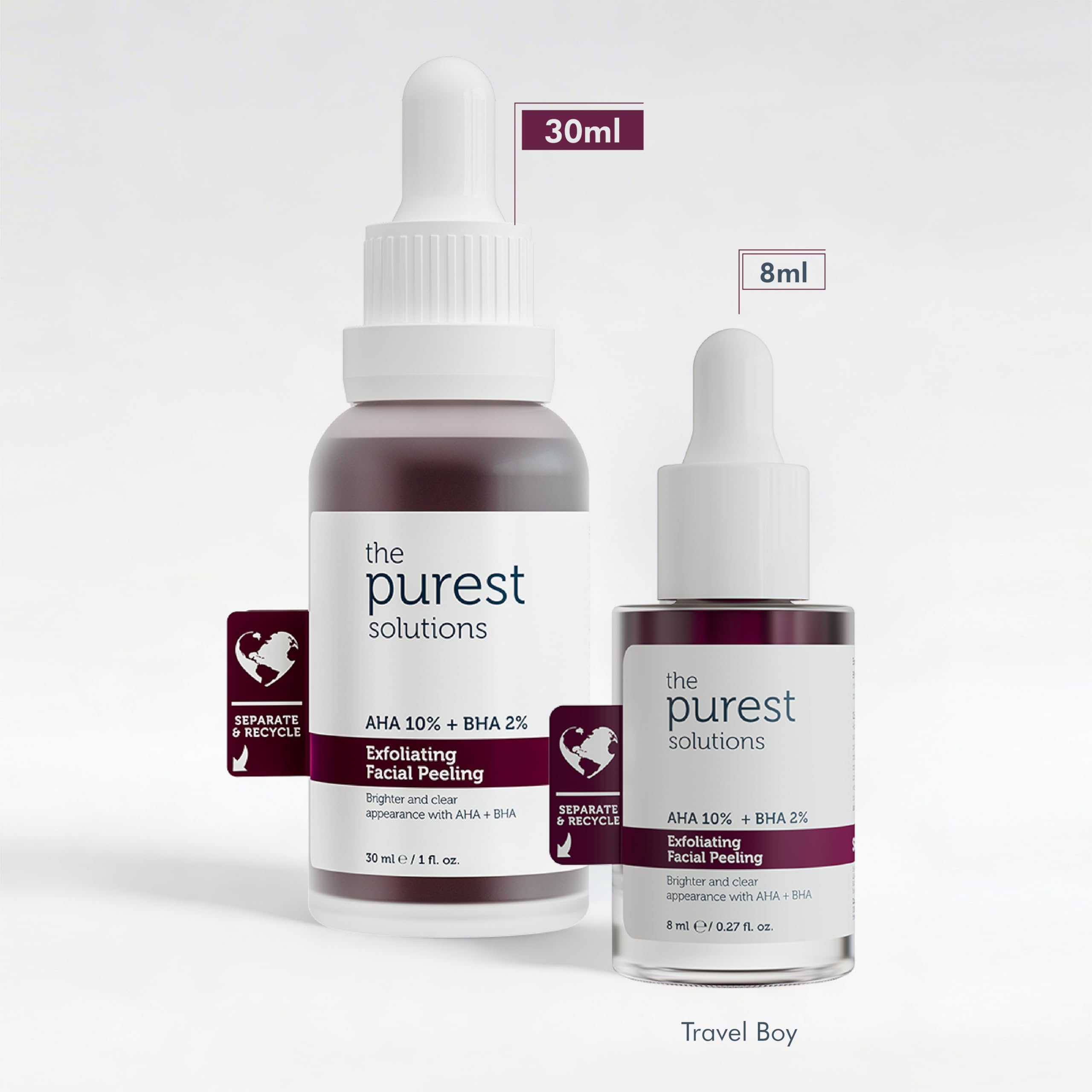 The Purest Solutions Skincare Set - Exfoliating, Brightening, Anti-aging with AHA, BHA, and Vitamin C