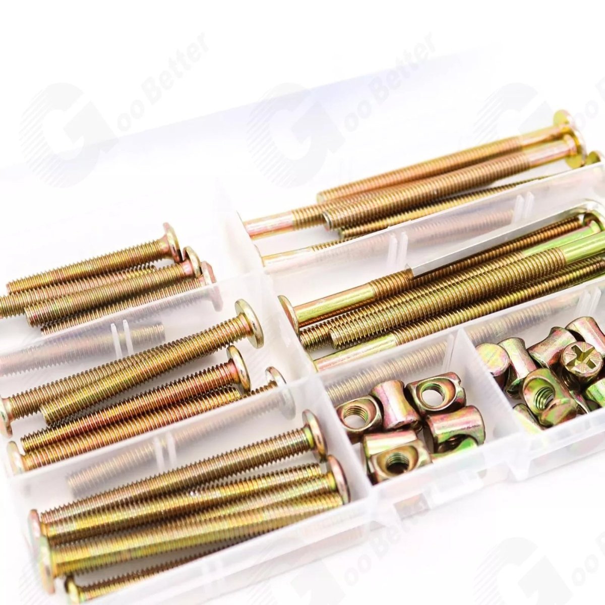 M6 Furniture Bolts & Barrel Nuts Kit 51-Piece – Hex Socket Screws with Allen Key for Bed Frames & Flat-Pack Furniture