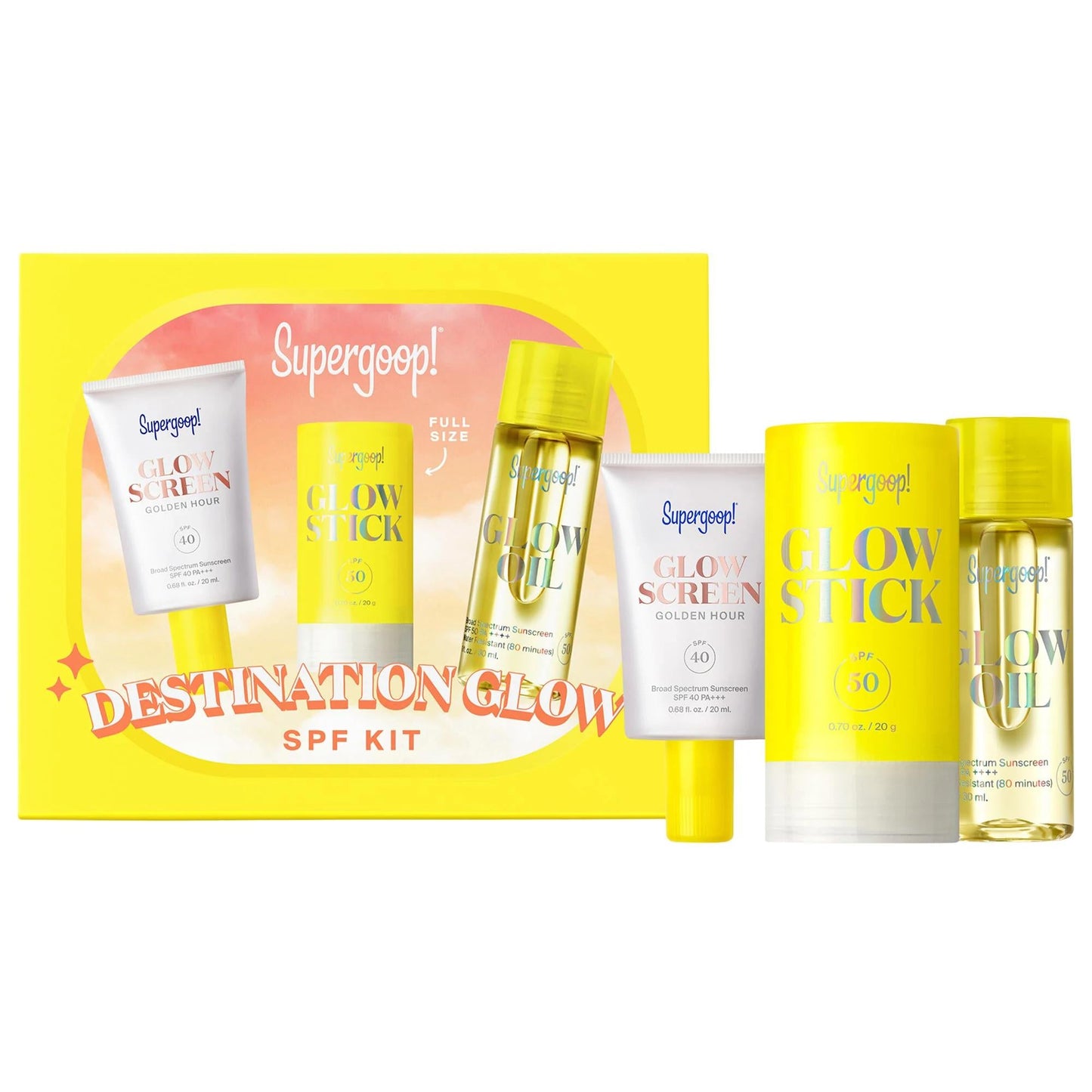 Destination Glow SPF Kit - Hydrating Sun Care Set with Luminous Finish, SPF 40 & 50, Cruelty-Free & Gluten-Free
