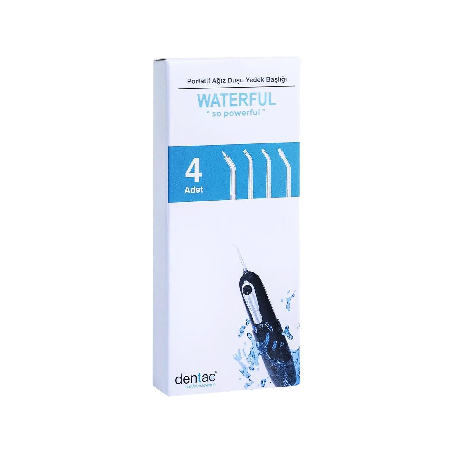 Dentac Waterful Oral Irrigator Replacement Heads - 4 Nozzles for Superior Oral Hygiene & Gum Health