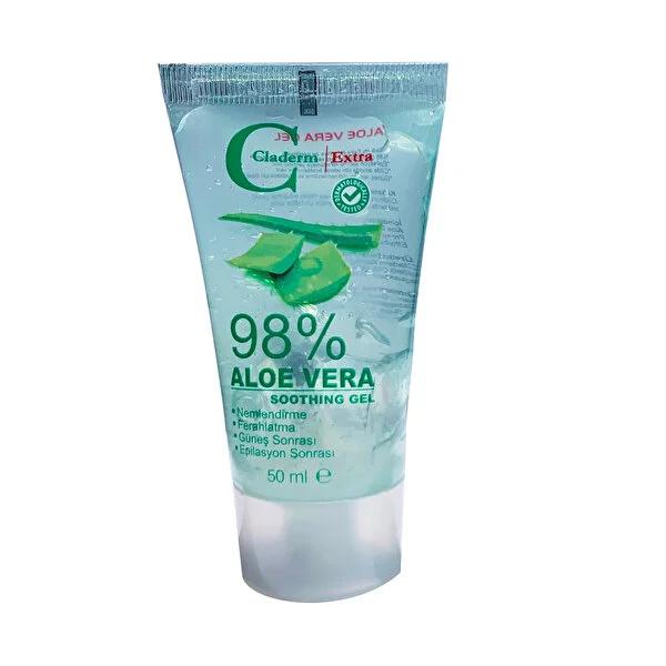 Claderm Aloe Vera Gel - Natural Soothing & Moisturizing Gel for Post-Sun Care & Epilation Relief - 50ml Travel Size