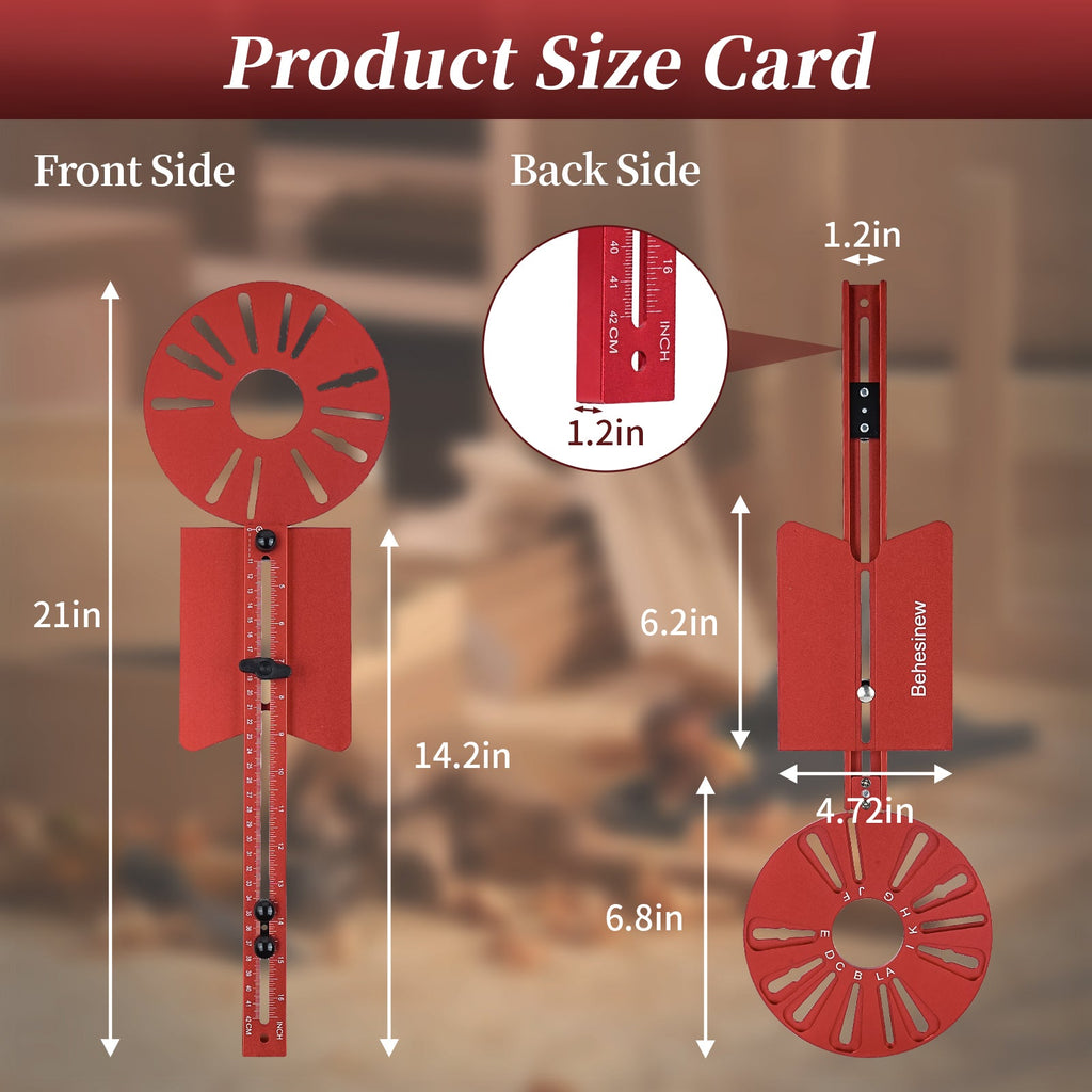 Circle Cutting Jig for Router — 5-in-1 Aluminum Alloy Woodworking Guide, Adjustable 10"–58" Large Circle Cutter