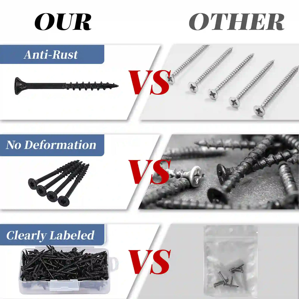 Black Exterior Deck Screws - T25 Torx Drive (Includes Bit)