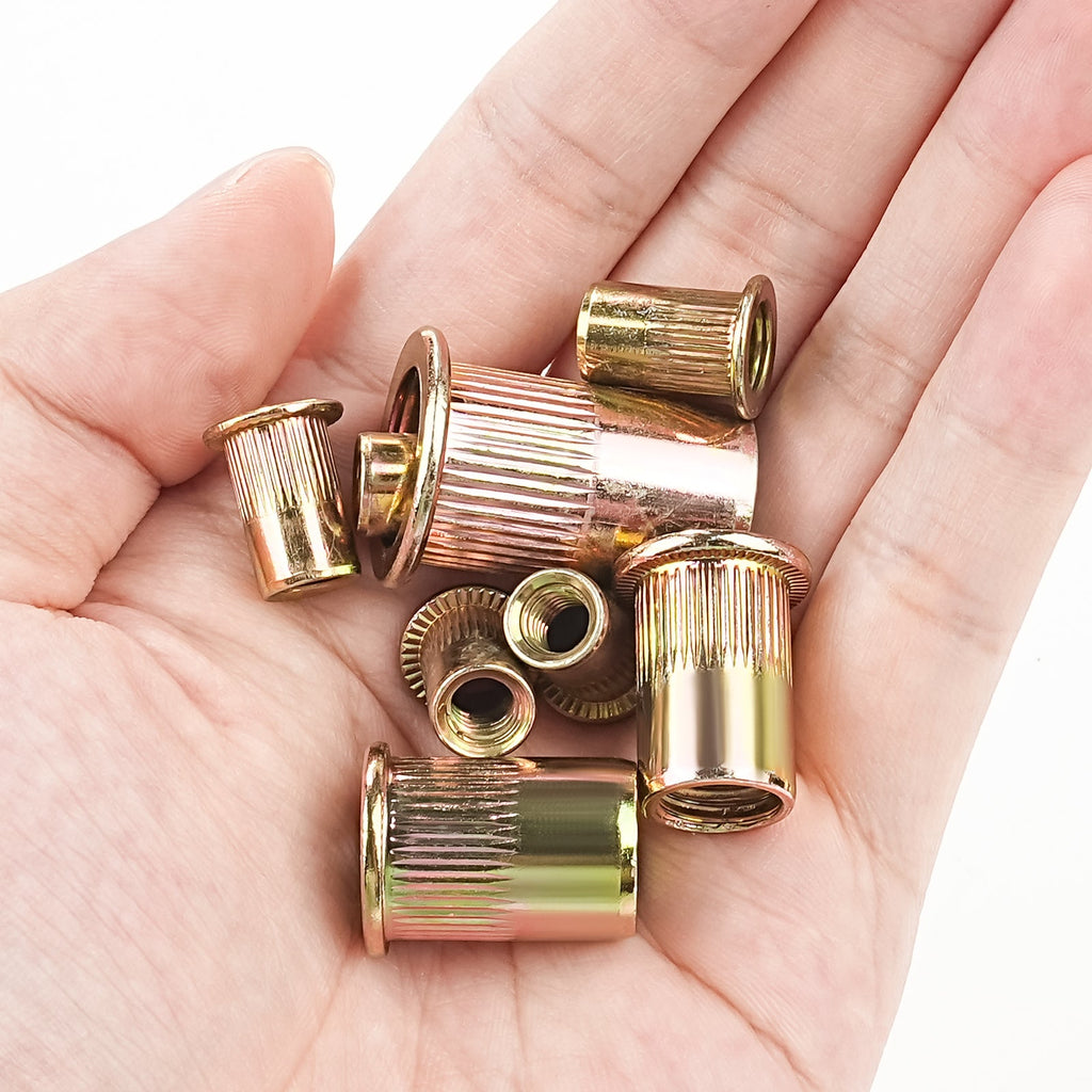 600-Piece Colored Zinc Rivet Nut Set – Metric & Imperial