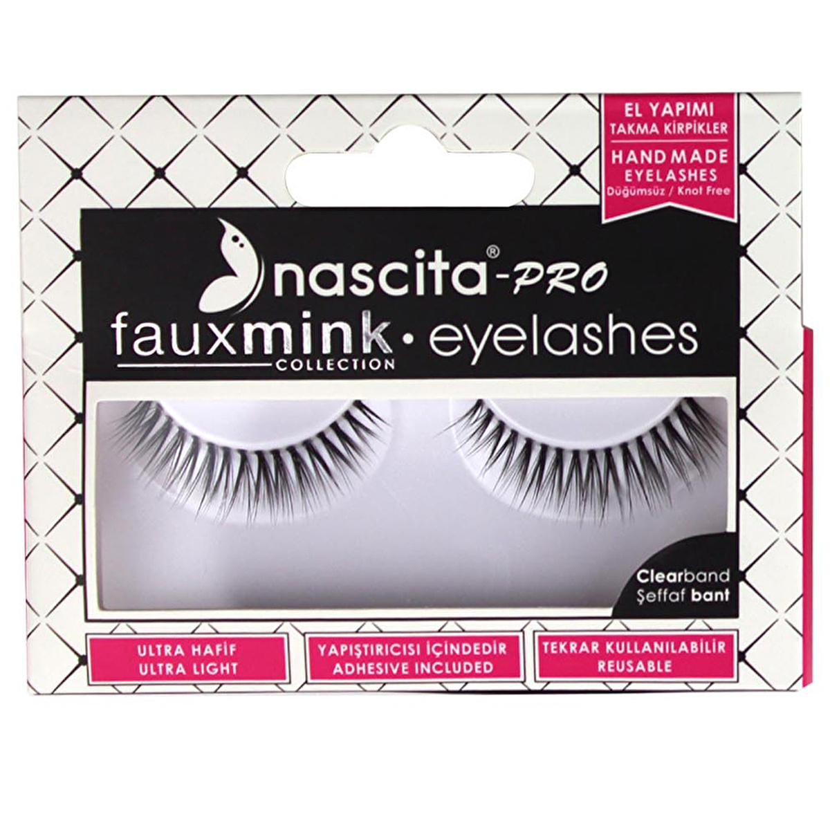 Nascita Pro Fauxmink False Eyelashes 091 - Easy to Apply, Natural Look, Includes Adhesive