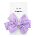 Eklips Purple Satin Bow Hair Clip Elegant Ribbon Accessory