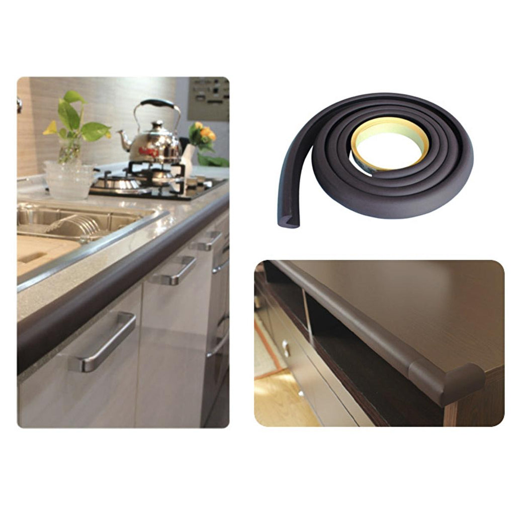Miny Baby Safety Corner Protector - 2M Brown Rubber Edge Guard for Baby Proofing