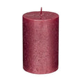 Rubin Licht Rustic Metalik Red Cylindrical Candle - Unique Home Decor for Cozy Ambiance