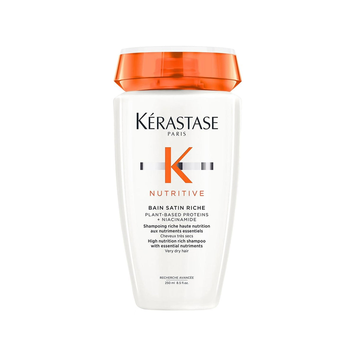 Kerastase Nutritive Bain Satin Riche Moisturizing Shampoo for Dry Hair - 250ml, Luxurious Hydration & Repair