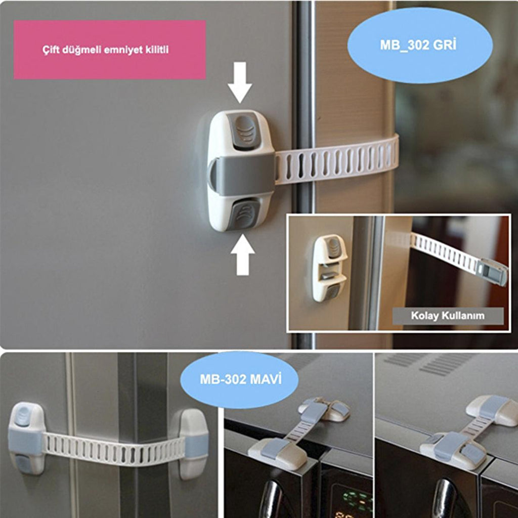Miny Baby Safety Lock - Childproof Cabinet & Drawer Lock with Adjustable Strap, Easy Installation - Baby Safety Lock