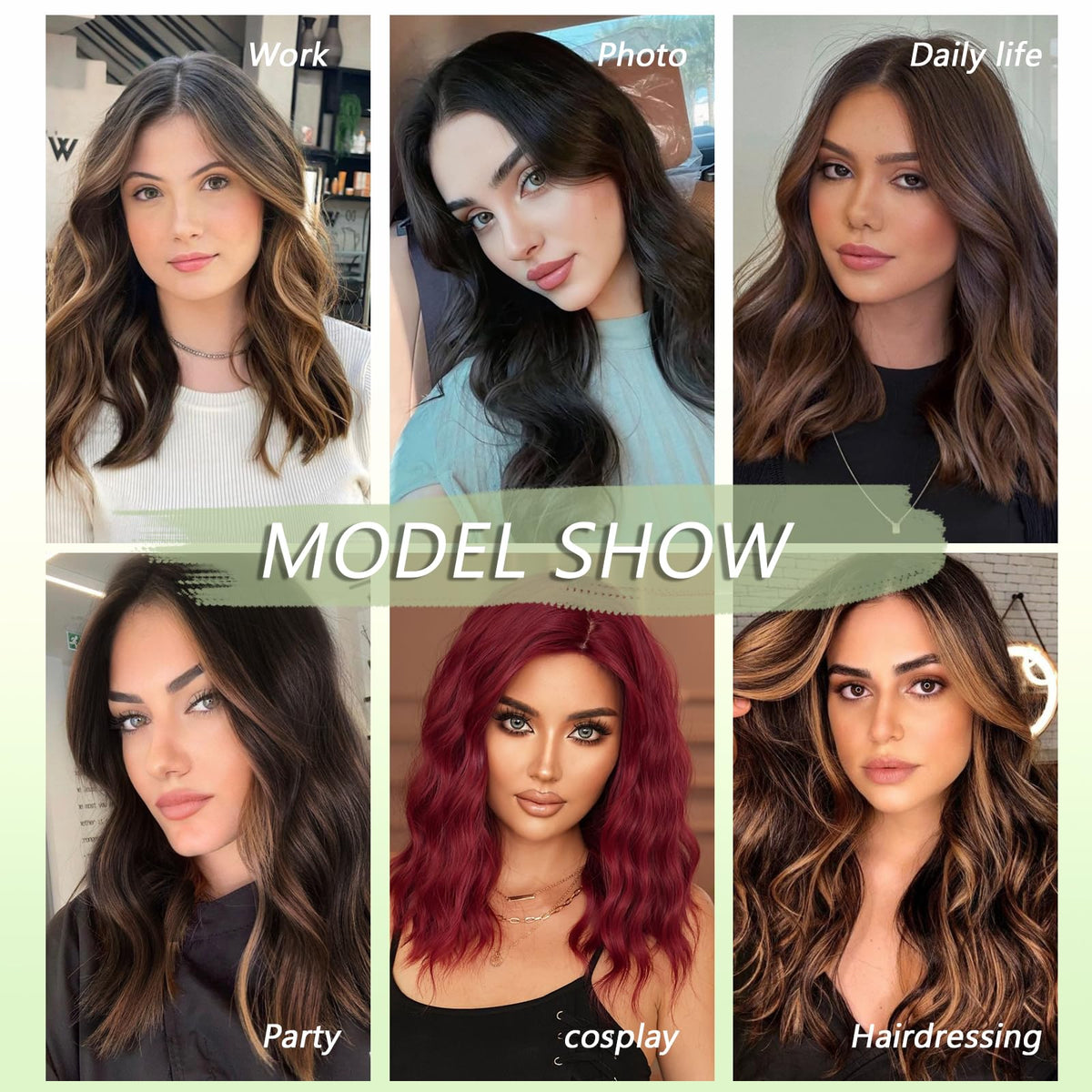 Maforsoon Wigs for Women Short Wave Synthetic Curly Wig 14inch