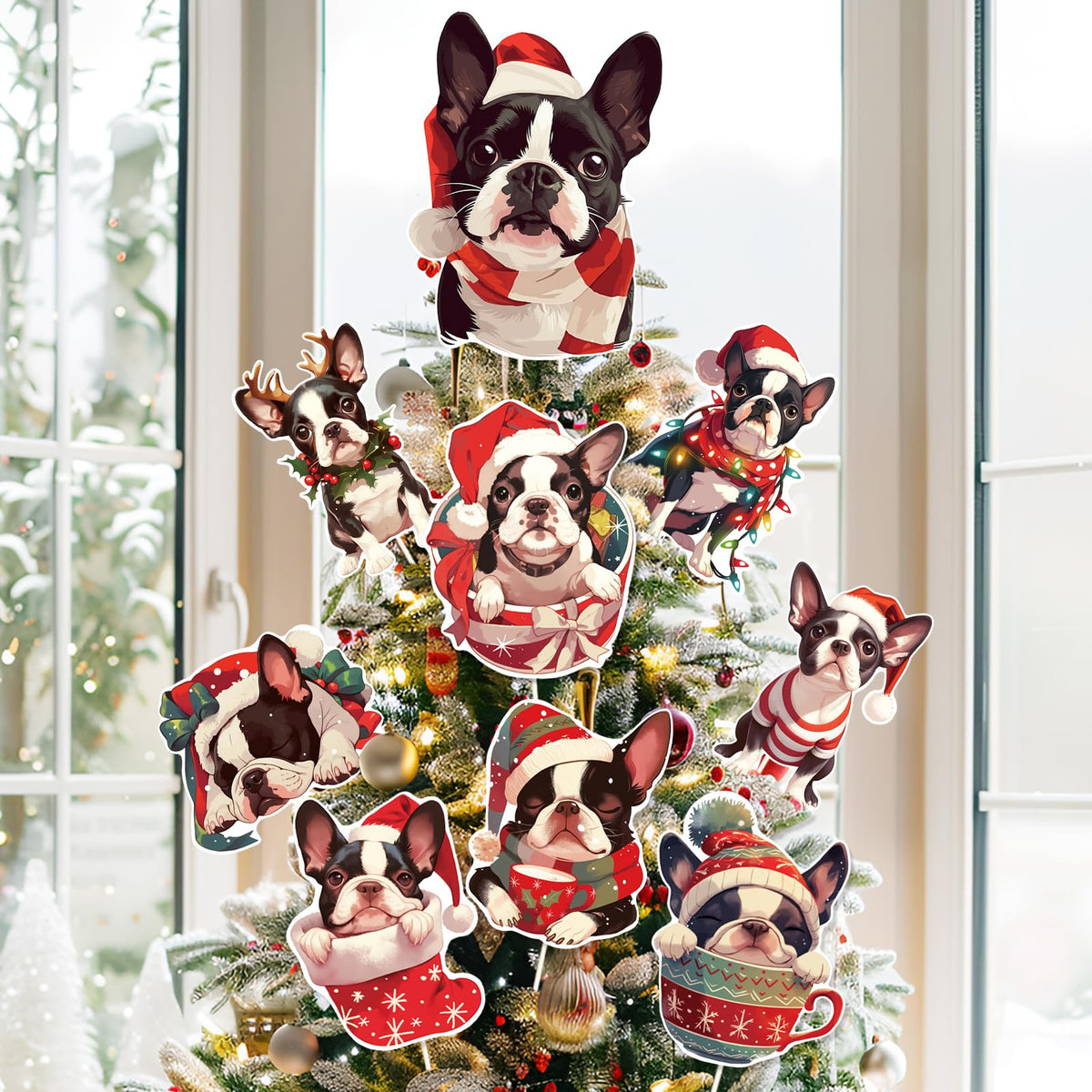 Ciazoxa Christmas Golden Doodle Tree Topper 9Pcs Ornament Xmas Decor