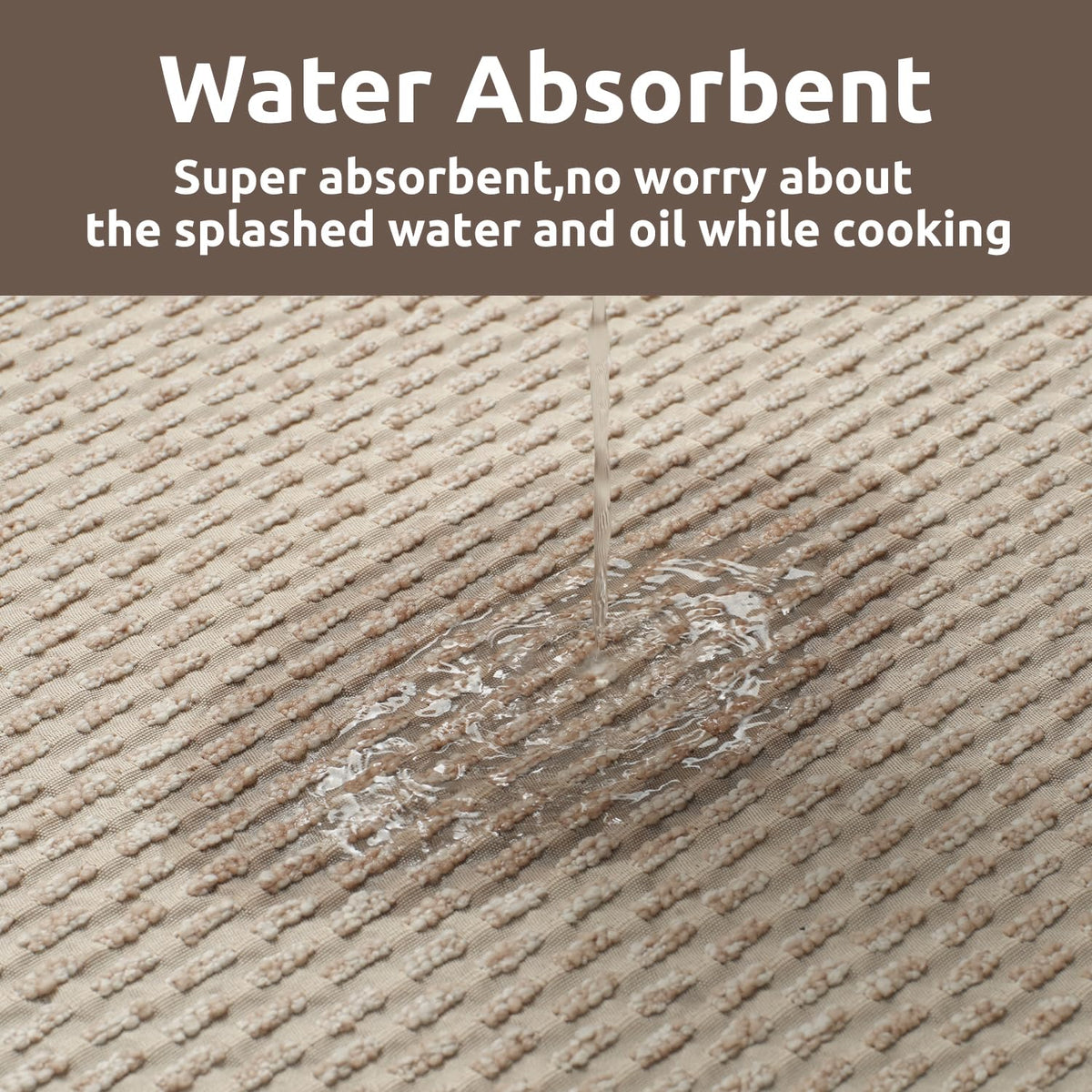AMOAMI Kitchen Runner Rug 20x70 Non Slip Washable Absorbent Light Tan