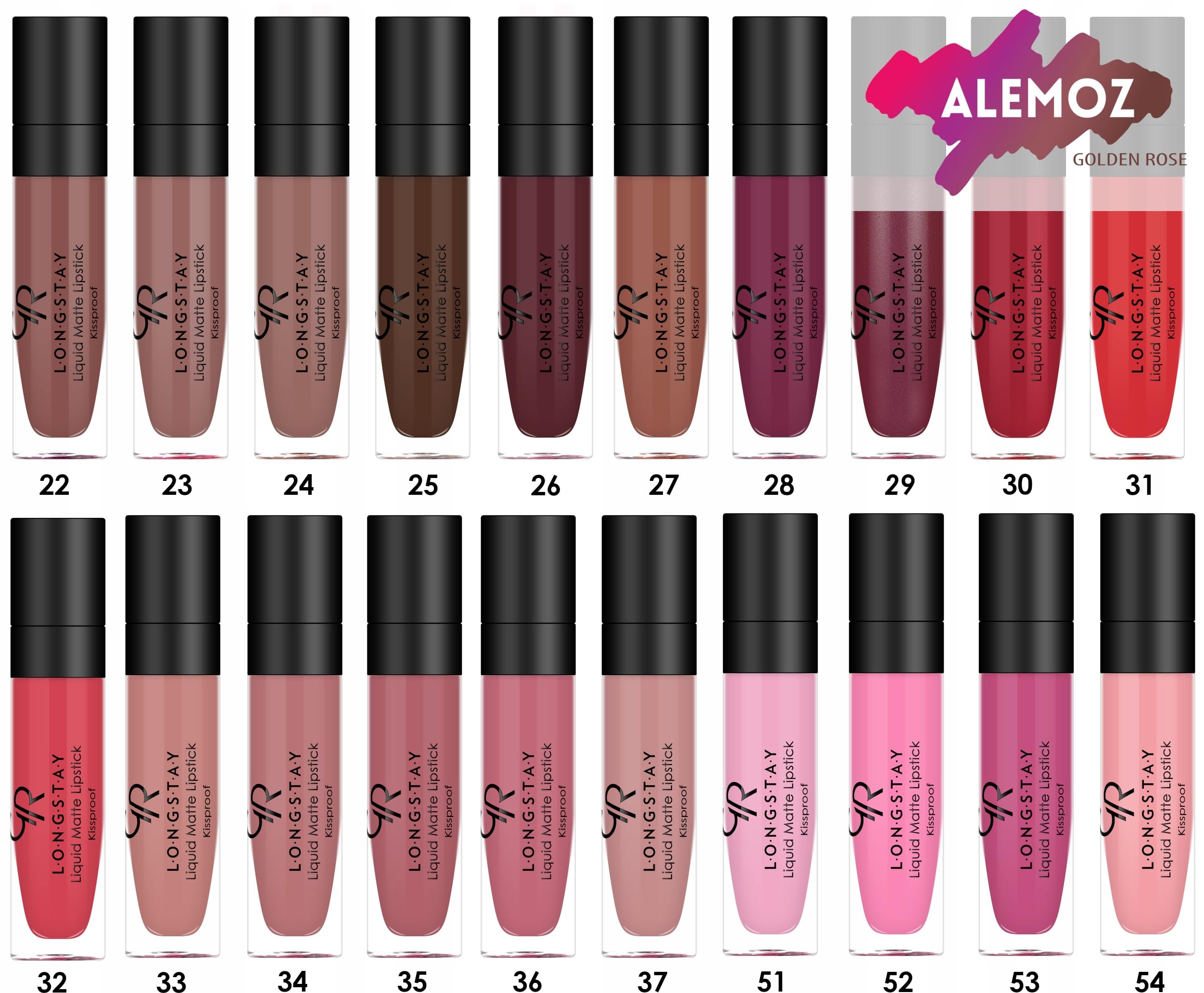 Golden Rose Matte Liquid Lipstick No:01 - Long-Lasting, Non-Drying, Comfortable Wear