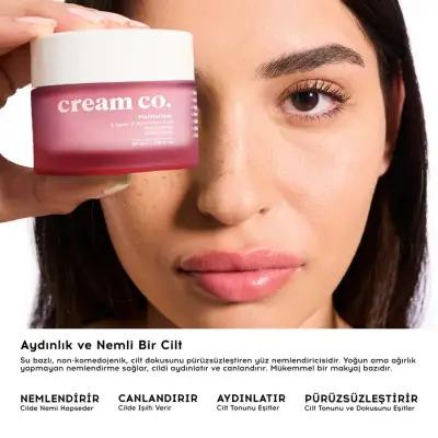 Cream Co. AHA Serum & Hyaluronic Acid Moisturizer Set: Vegan Skincare for Acne Treatment, Skin Brightening & Even Tone