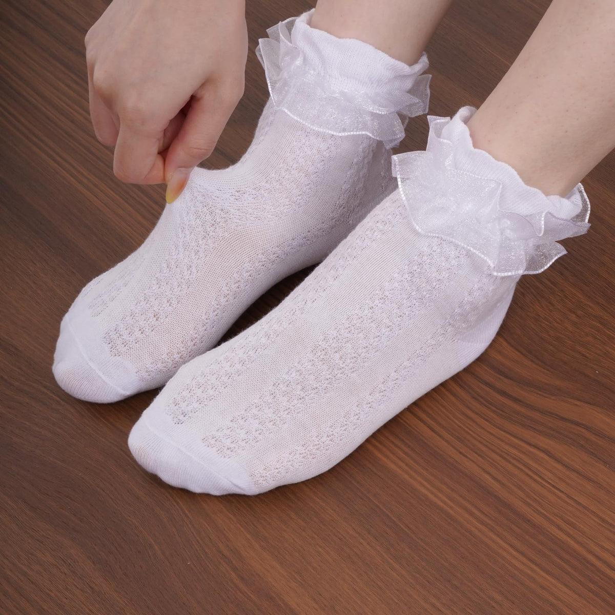 Rthjsfj Girls Cotton Lace Dress Socks White 1 Pack Size 4-6 Years