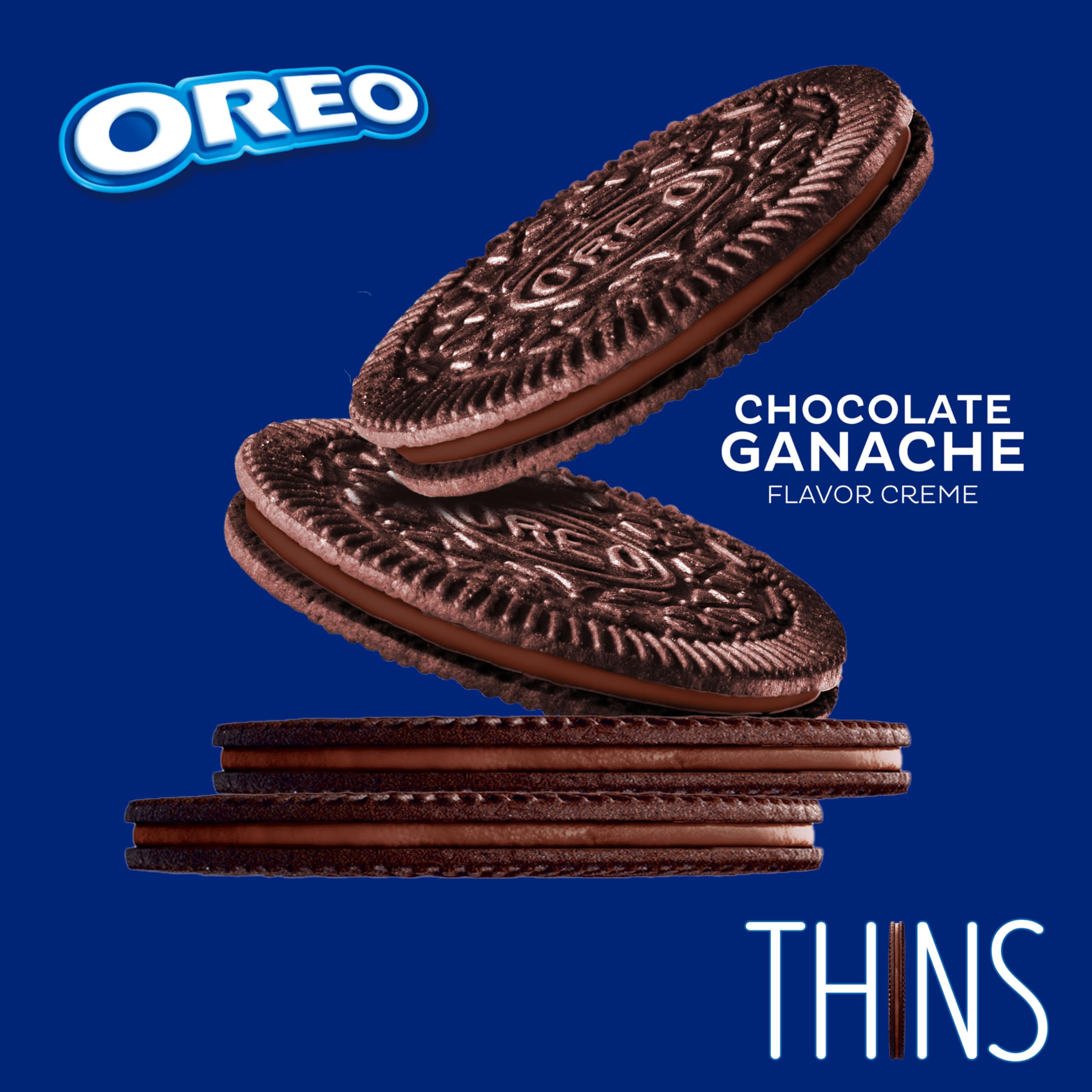BestBy05/26 OREO Thins Chocolate Ganache Creme Sandwich Cookies 12.33 oz