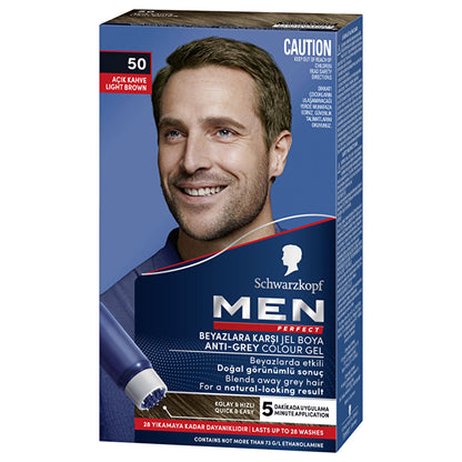 Men Perfect Hair Color 50 Light Brown - Quick Application | Natural Look