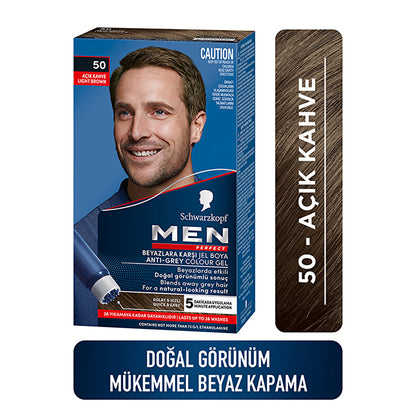 Men Perfect Hair Color 50 Light Brown - Quick Application | Natural Look