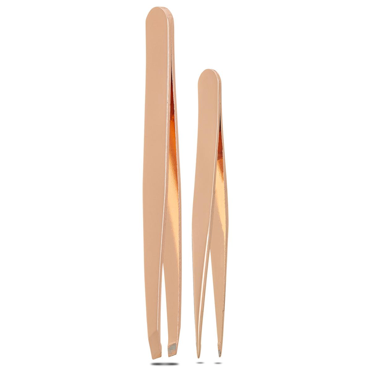 Eklips 2-Piece Tweezer Set for Precise Hair Removal - Eyebrow Grooming, Facial Hair Removal Tools