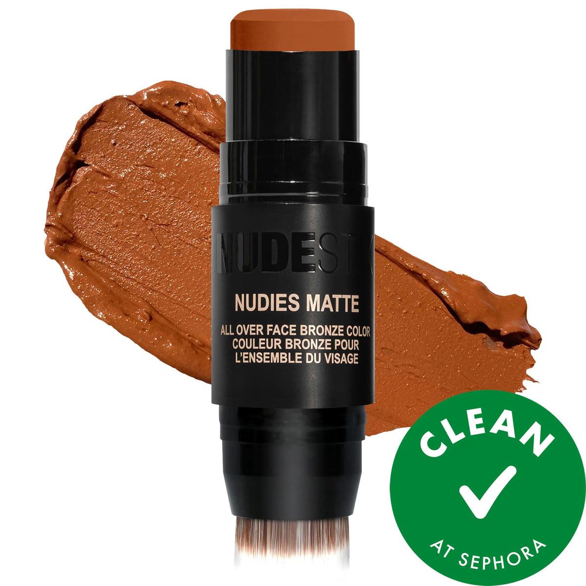 Nudies Multi-Tasking Matte Cream Bronzer Stick for Face, Eyes, and Lips - Vegan, Hypoallergenic, Clean Beauty