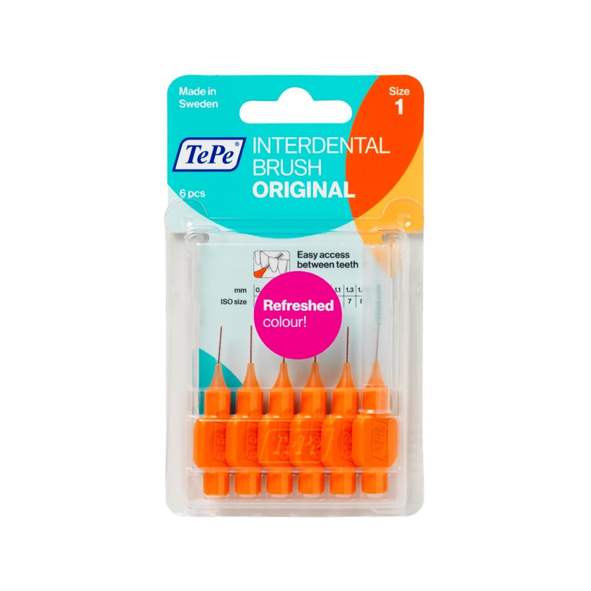 Tepe 0.45 mm Orange Interdental Brushes Pack of 6 - Effective Oral Hygiene for Tight Spaces