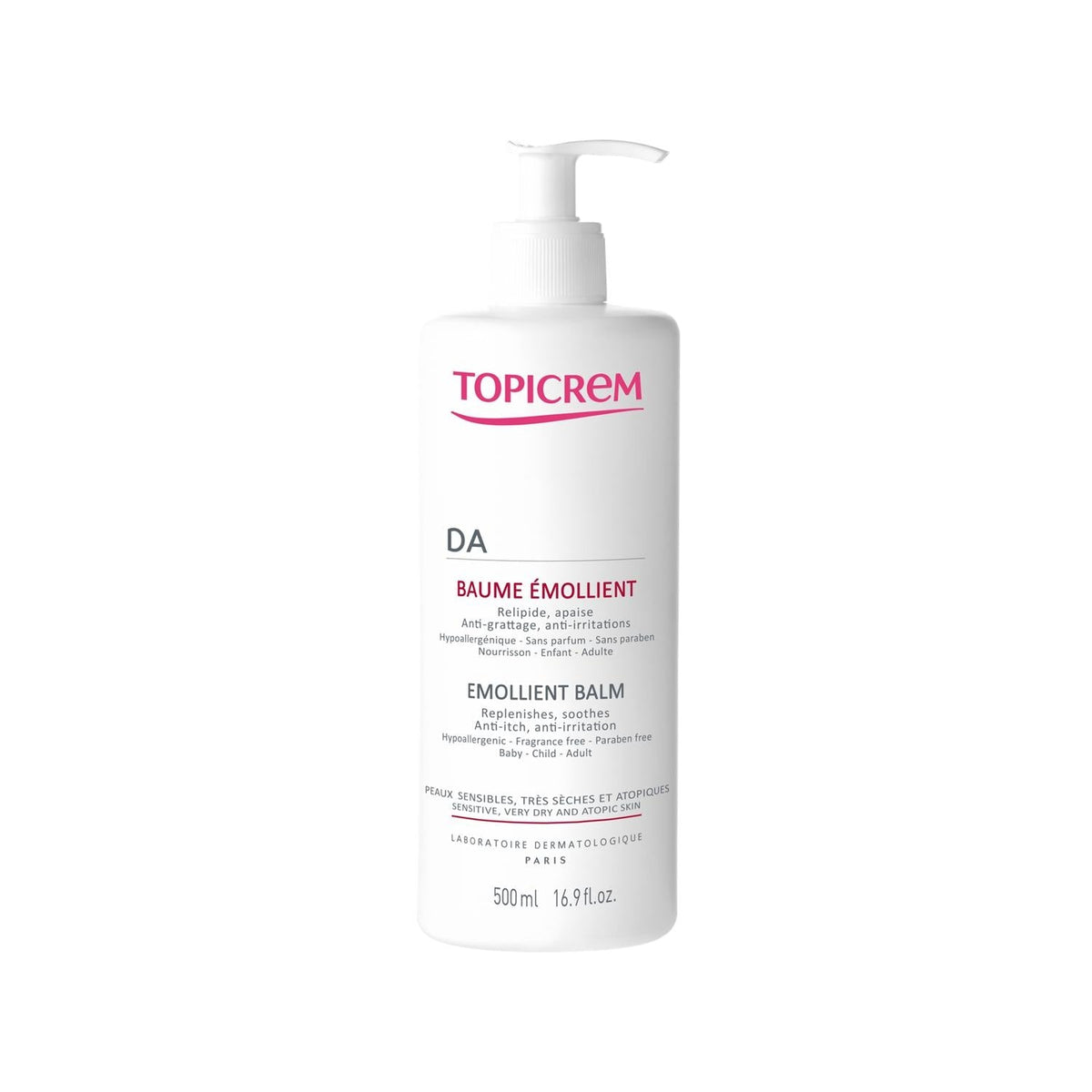Topicrem DA: Deeply Moisturizing & Nourishing Body Cream for Dry, Sensitive Skin (500ml) | Emollient Body Moisturizer