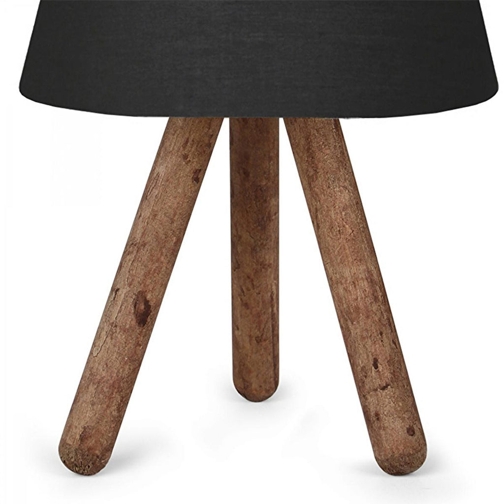 Homing Tasarım - Wooden Table Lamp with Fabric Shade, Energy-Efficient E27 Socket, Modern Home Decor