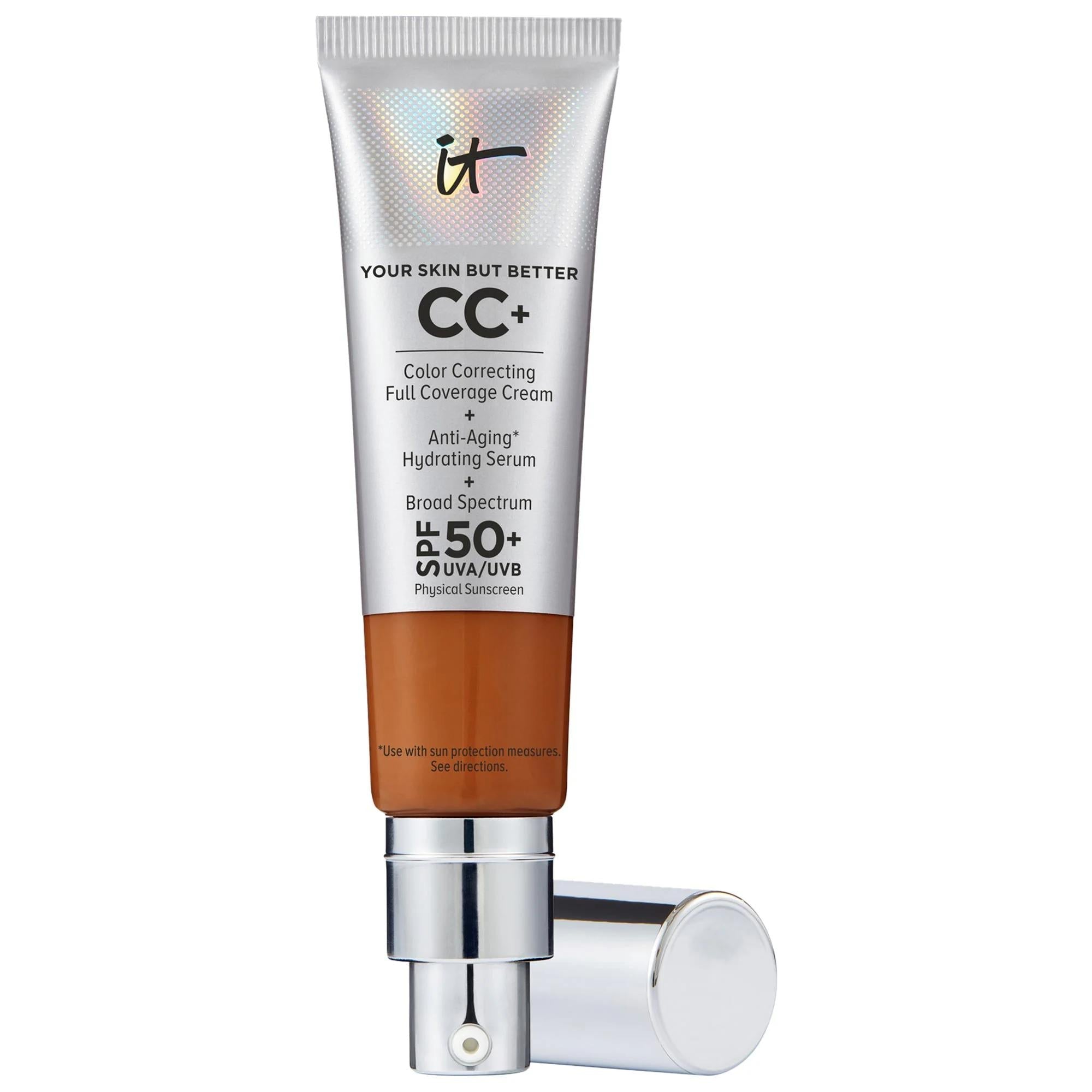 IT Cosmetics CC+ Cream: Full Coverage Color Correcting Foundation with SPF 50+ - Hydrating, Anti-Aging, Flawless Finish