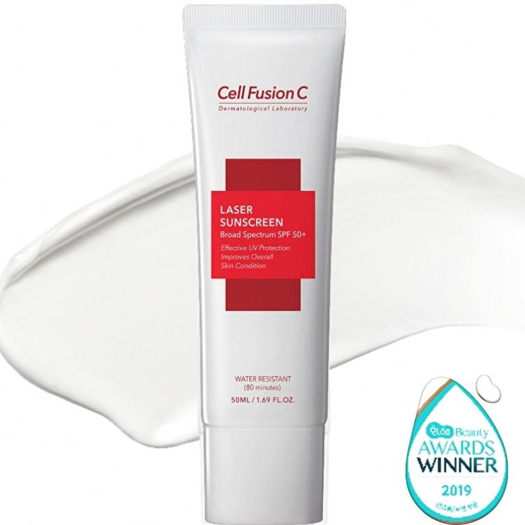 Cell Fusion C: Laser Sunscreen SPF50+ - Korean Sunscreen for Sensitive Skin, Anti-Aging, Pollution Protection & Collagen Boost (1.69 fl oz)