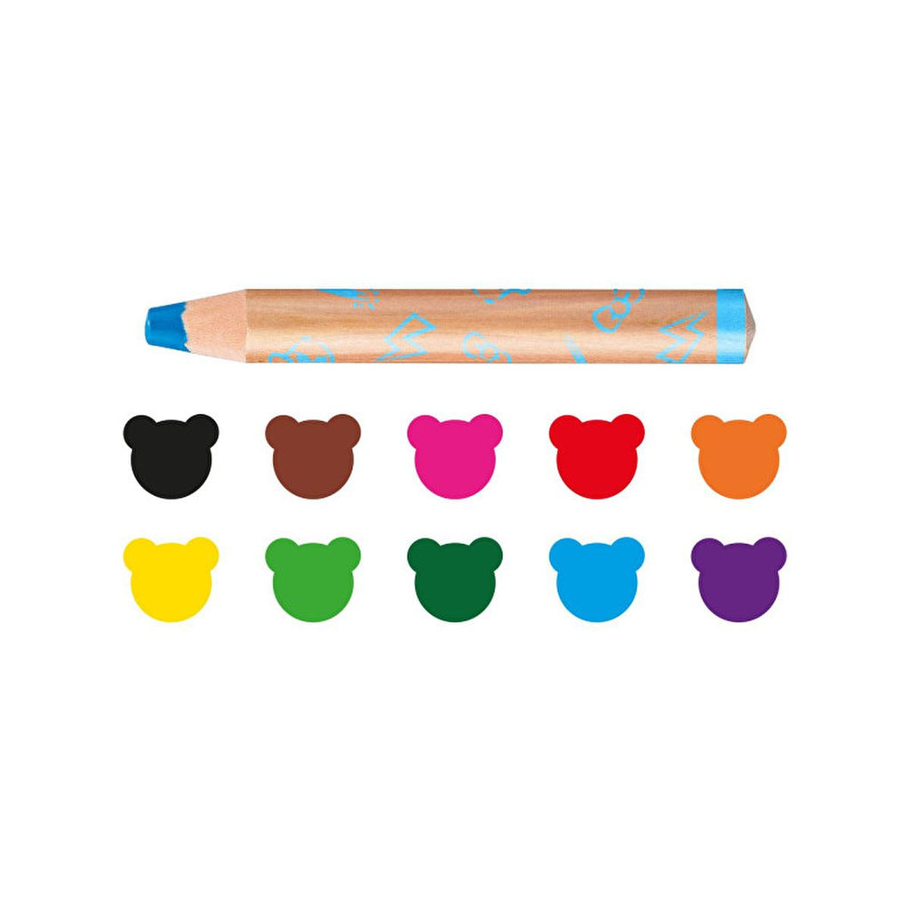 Carioca Toddler Washable Paint Markers - 10 Colors, 3 in 1 Design, Non-Toxic Art Supplies for Kids 1+ Year