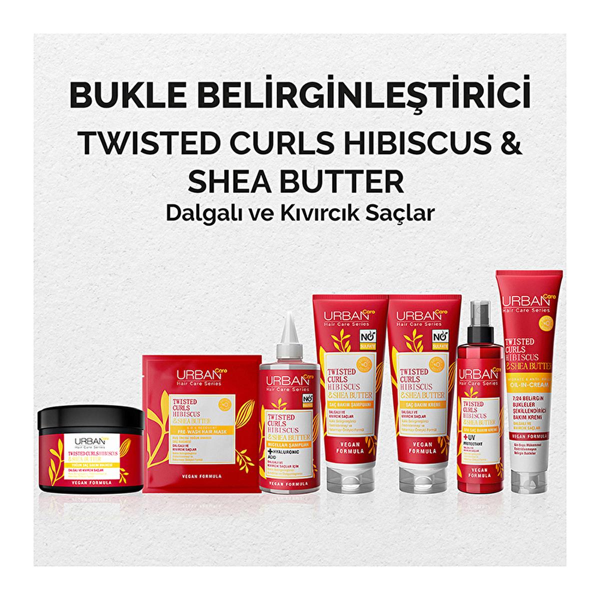 Urban Care Twisted Curls Hibiscus & Shea Butter Curl Defining Pre-Shower Hair Mask - Nourishing, Vegan, Paraben-Free