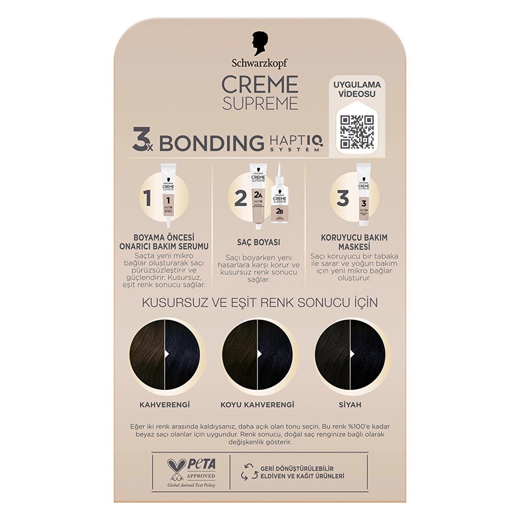 Schwarzkopf Creme Supreme Intense Hair Color 1-1 Cool Black