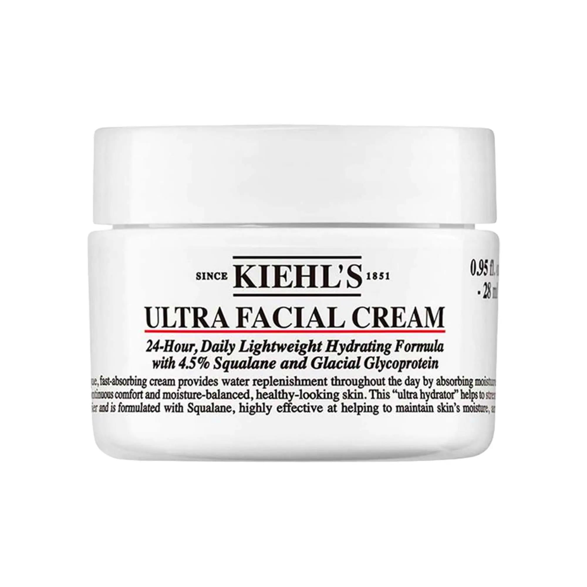 Kiehl's Ultra Facial Refillable Moisturizing Cream - Long-Lasting Hydration, Non-Greasy, Paraben-Free Facial Moisturizer for Dry, Sensitive Skin