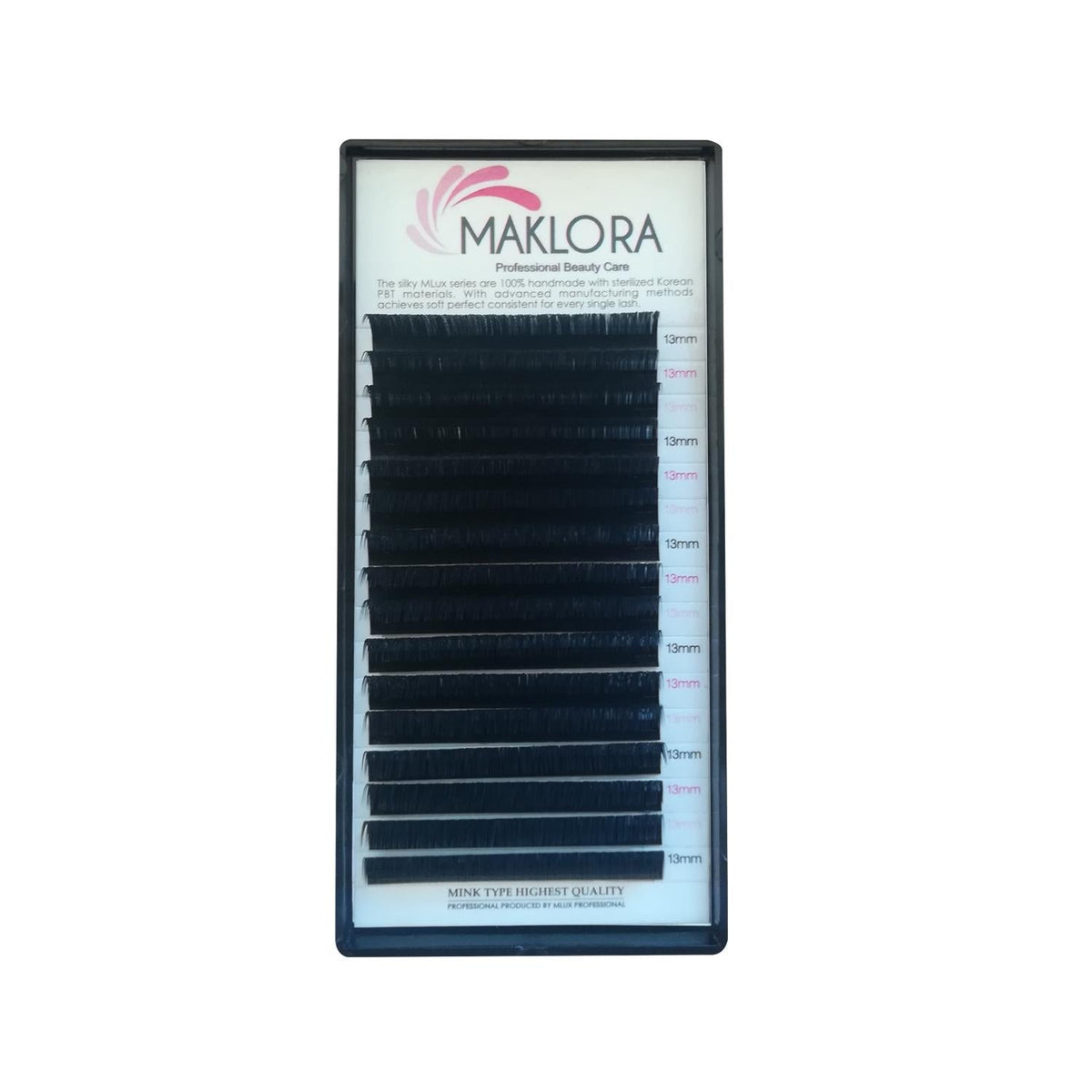 Maklora False Eyelashes - C Curl, 0.10 Thickness, 13mm Length - Enhance Your Beauty with Silk Eyelashes