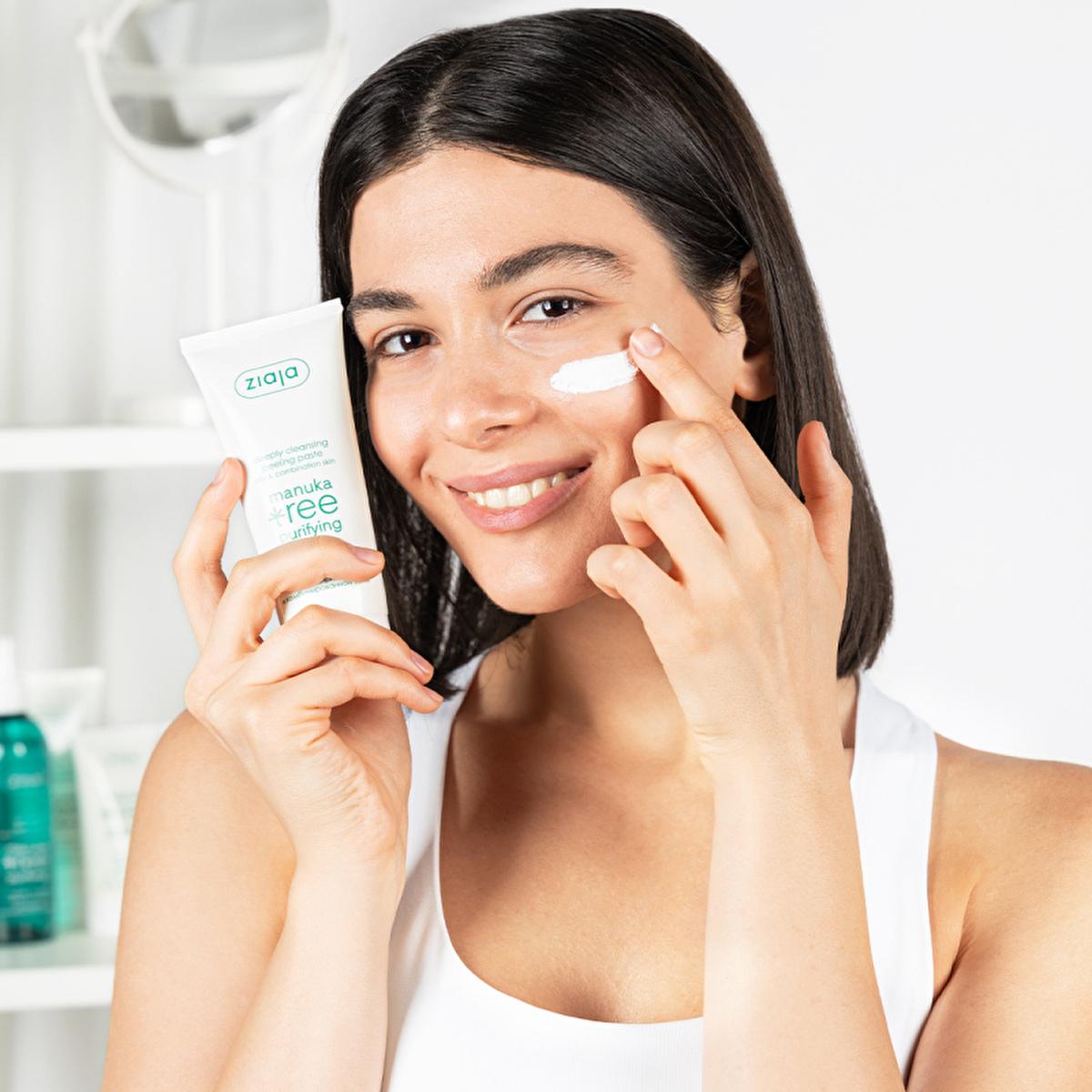 Ziaja Manuka Exfoliating Peeling Mask - Natural, Vegan Skincare for Oily Skin - 2.54 fl oz