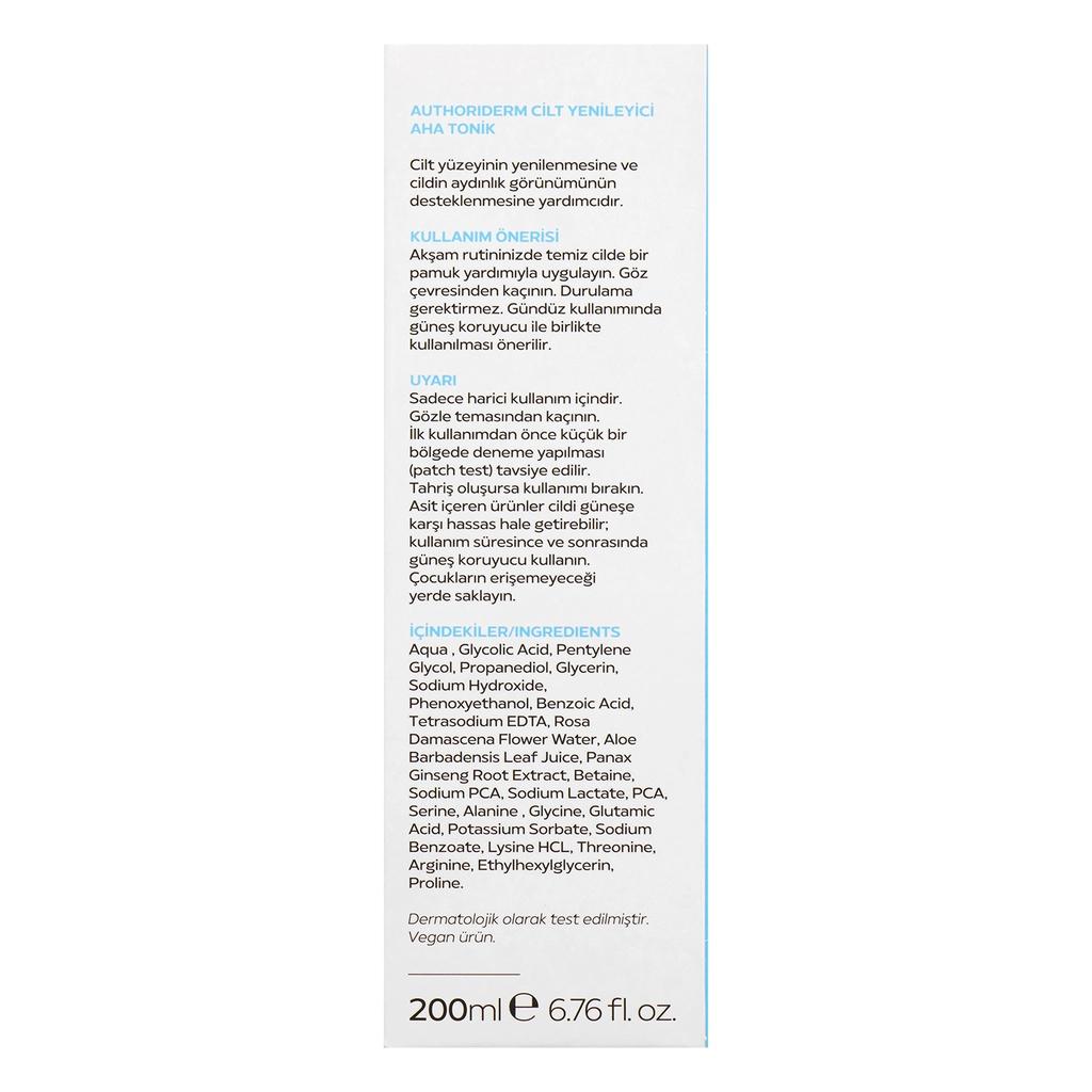 Authoriderm AHA Exfoliating Toner for Glow 200 ml