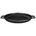 Lava Cast Iron Grill Pan - 30cm Round Enameled Indoor Stovetop Skillet for Perfect Steaks & Even Heating