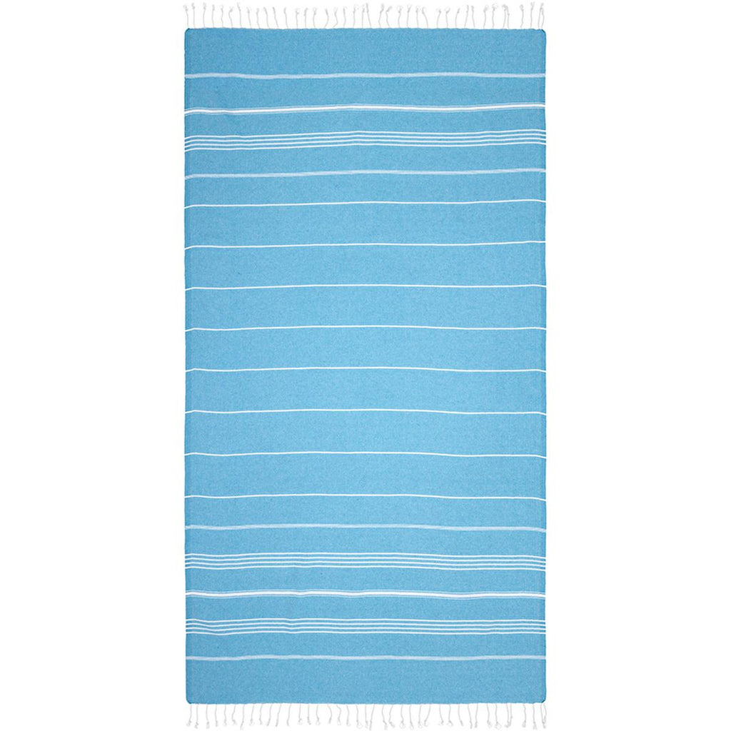 Eklips Turquoise Striped Turkish Towel Peshtamal: Lightweight, Quick Dry, Compact Beach, Bath & Travel Hammam Towel