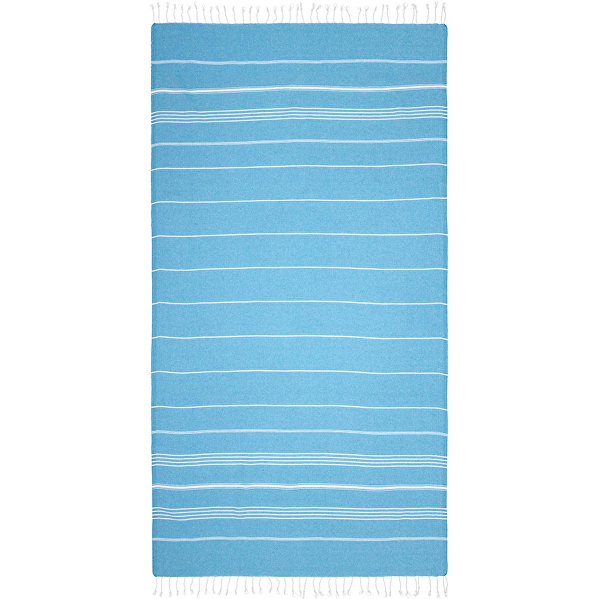 Eklips Turquoise Striped Turkish Towel Peshtamal: Lightweight, Quick Dry, Compact Beach, Bath & Travel Hammam Towel