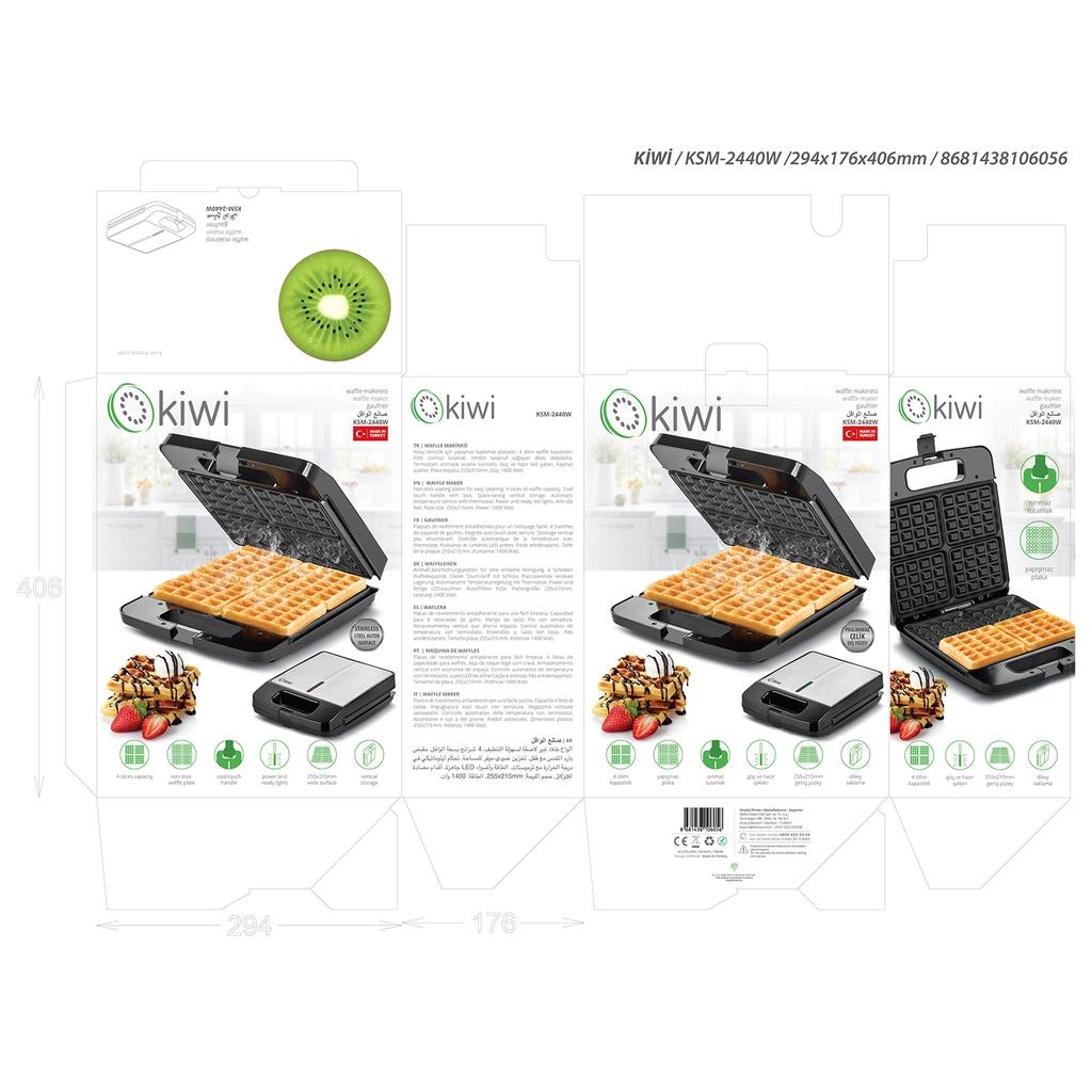 Kiwi KSM-2400W Mini Waffle Maker Non-Stick Red 1 Count