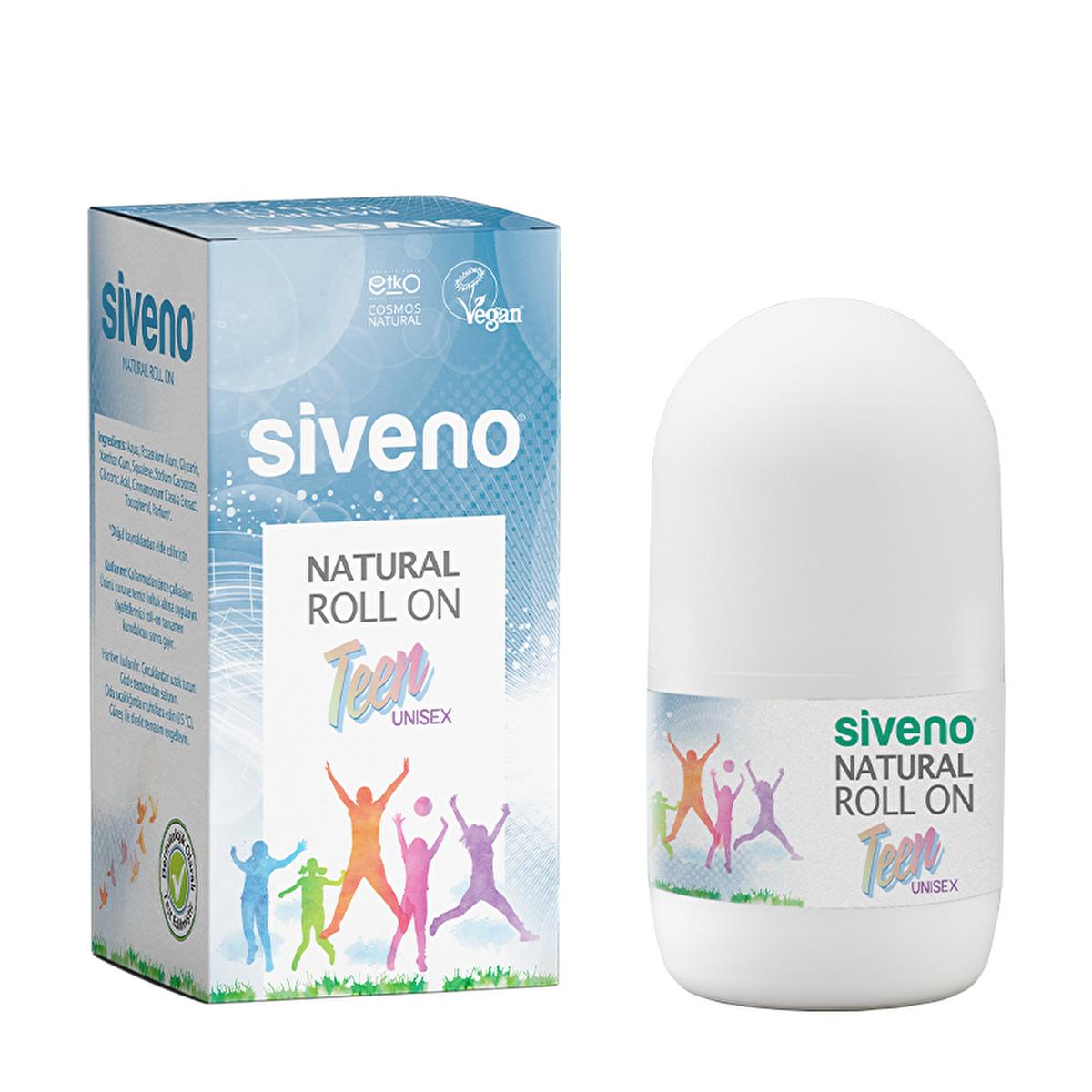 Siveno Natural Teen Unisex Roll On Deodorant - 50ml, Non-Irritating, Potassium Alum, Sensitive Skin Friendly