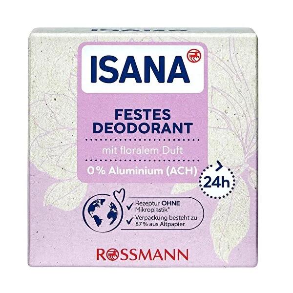 Isana Solid Deodorant: Vegan, Floral Scent with Shea Butter - Natural, Plastic-Free Protection