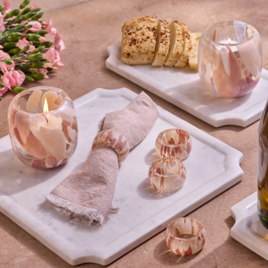 Juna Glass Napkin Rings - Set of 4