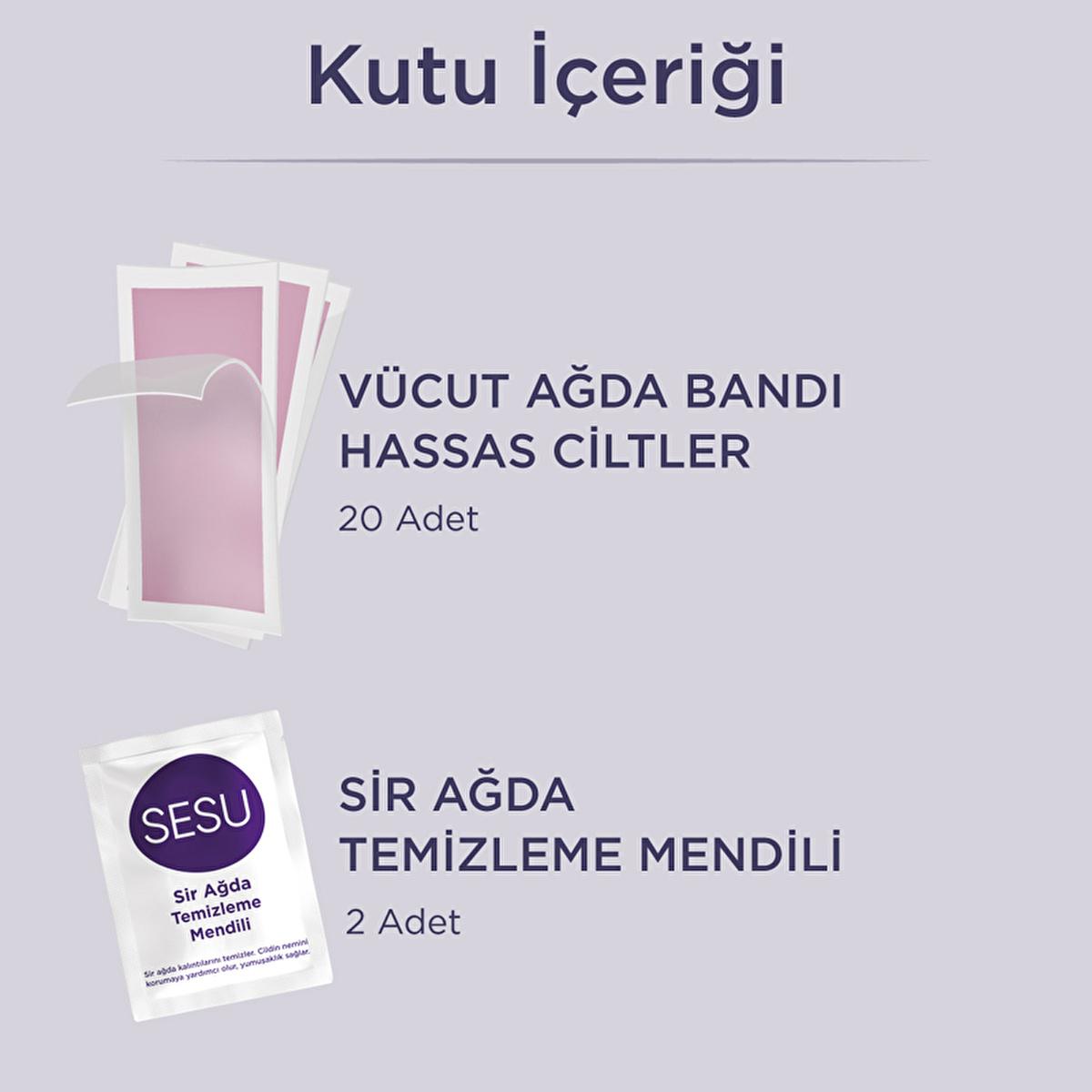 Sesu Sensitive Skin Wax Strips - Easy Hair Removal for Short Hair, Sugar-Free Formula