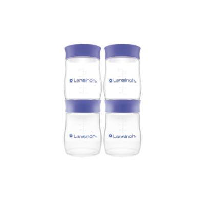 Lansinoh Breast Milk Storage Bottles Set of 4 - BPA Free, Dishwasher Safe, Compatible with Lansinoh Breast Pumps