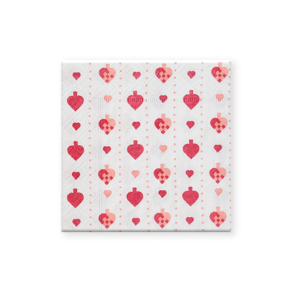 Alouette Heart Print Christmas Napkins 20-Pack