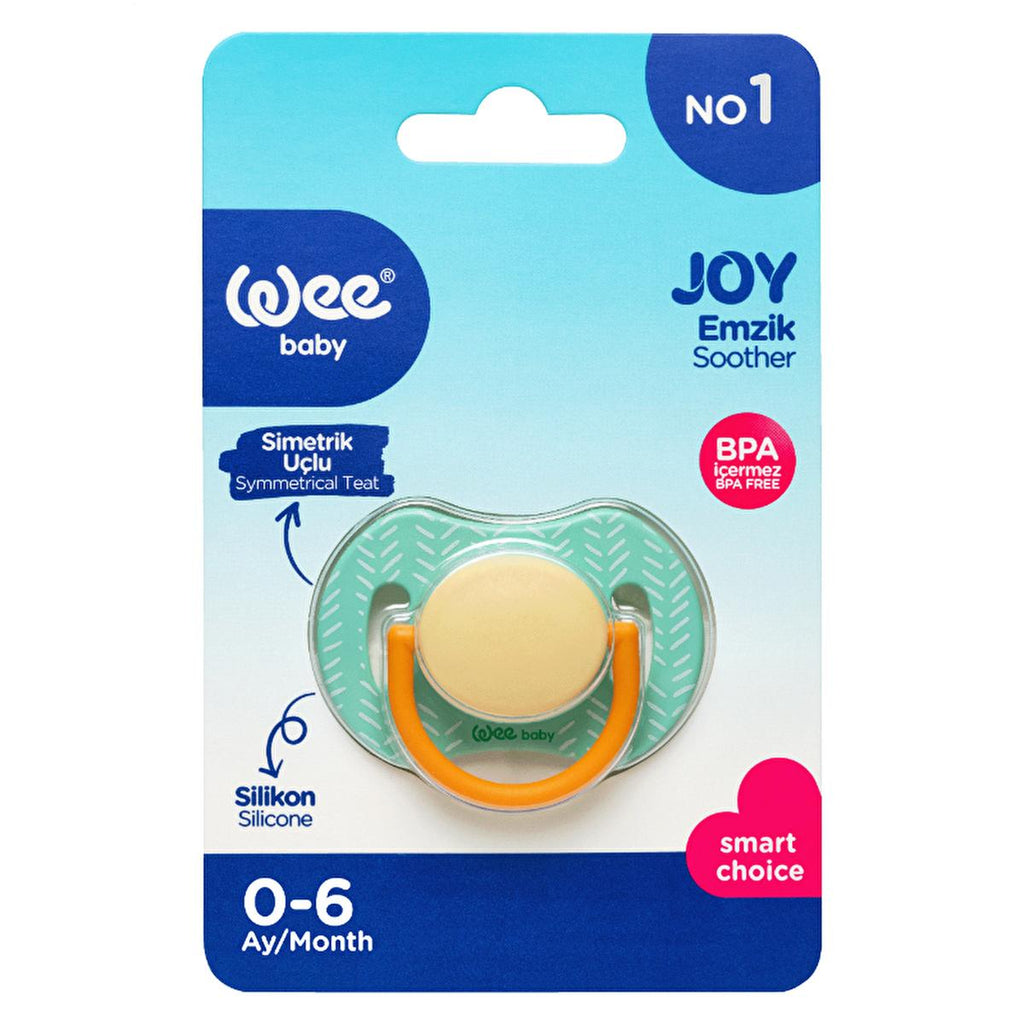 Wee Baby Joy Orthodontic Baby Pacifier - Silicone, BPA Free, Symmetrical Design for Newborns & Infants